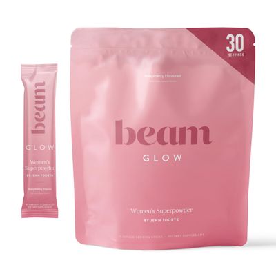 Beam Glow Women's Wellness Supplement, Cortisol Support with Ashwagandha for Women, Daily Vitamins for Cycle Health, Mood, Energy & Stress Support with Selenium, Zinc, Vitamin A, Biotin, B Vitamins