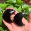 100g 2pcs Ice Obsidian Crescent Moon Carving - Ice Type Protection Talisman for Witches & Healers Hand-Carved Dark Moon Ritual Tool Negative Energy Cleansing view 1