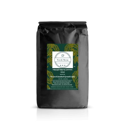 Fresh Brew Cafe Mint Flavored Coffee, Standard, 1lb, Natural Mint Flavoring