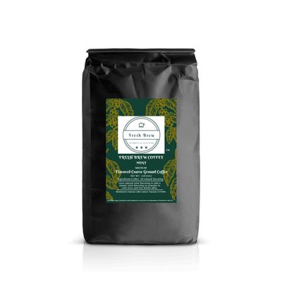 Fresh Brew Cafe Mint Flavored Coffee, Coarse, 1lb, Natural Mint Flavoring.