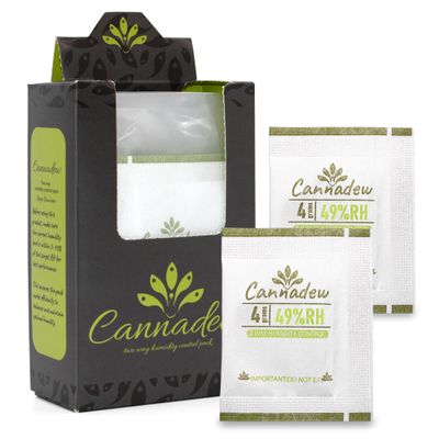 Cannadew 49% 4g (15pack) Humidity Packs Two-Way Humidity Control Pack - Moisture Absorbers & Hydration Packets for Curing and Storage