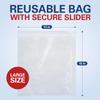 Clearly Elegant Food Storage Bags, 2 Gallon Freezer Bags 13"x15" for Pantry and Meal Prep, Disposable Food Storage Bags for Parties and Events, Heavy Duty Bag with Slider Closure for Easy Sealing view 2