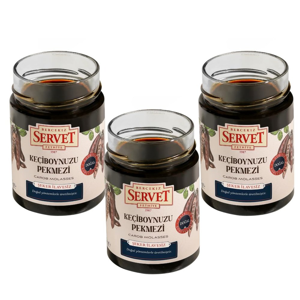 Traditional Natural Carob Molasses, Additive-Free and No Sugar Added, Gluten-Free - 400g - (DOAL TRK HARNUP PEKMEZ) x 3 PCS
