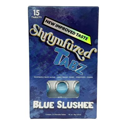 Shrumfuzed - Proprietary Nootropic Chewable Tablets - Now with New Improved Taste! - Lion's Mane, Reishi, Chaga, and Cordycep Nootropic Mushroom Blend (15pk, Blue Slushee)