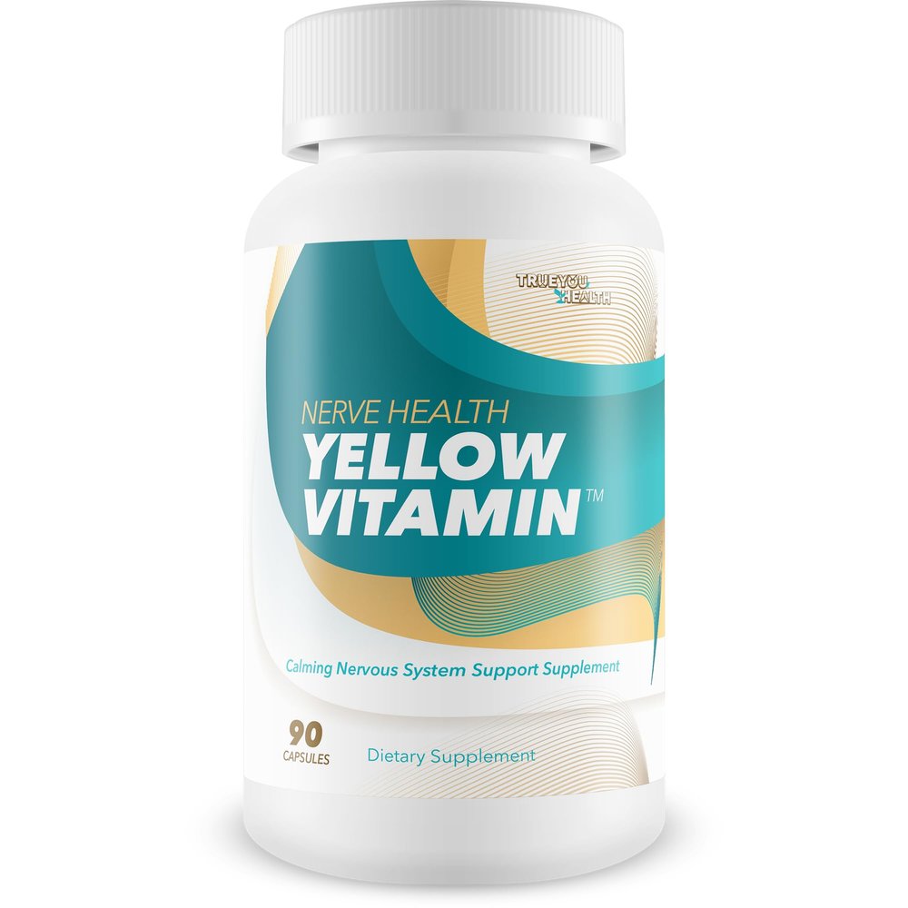Yellow Vitamin for Nerves - Our Best Soothing Nerve Support Supplement - Vitamin B Complex for Nerve Repair - Comprehensive Nervous System Support Supplement - Lions Mane Nerve Repair Supplements