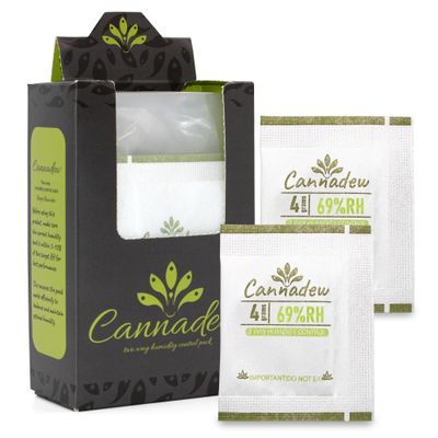 69% RH, 4g (15 Pack) Cannadew Two-Way Humidity Control Pack Moisture Absorbers & Hydration Packets for Storage
