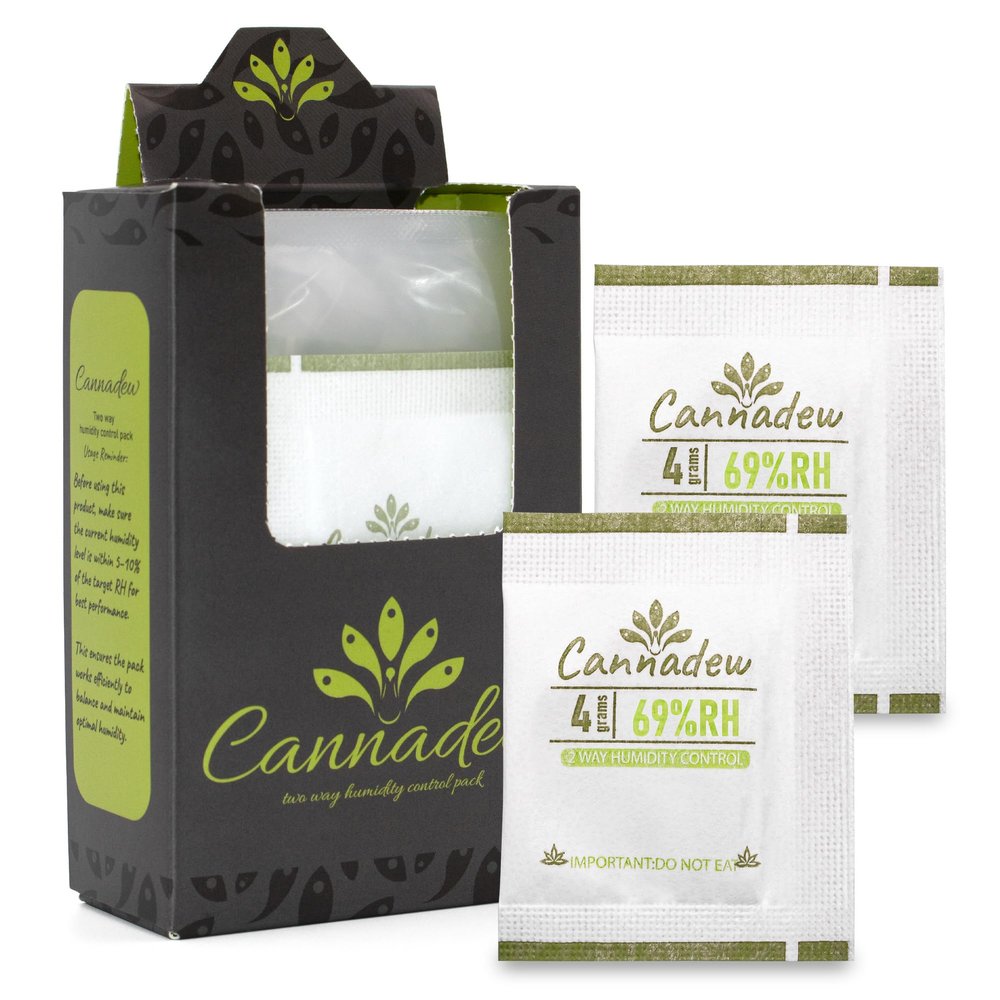 69% RH, 4g (15 Pack) Cannadew Two-Way Humidity Control Pack Moisture Absorbers & Hydration Packets for Storage