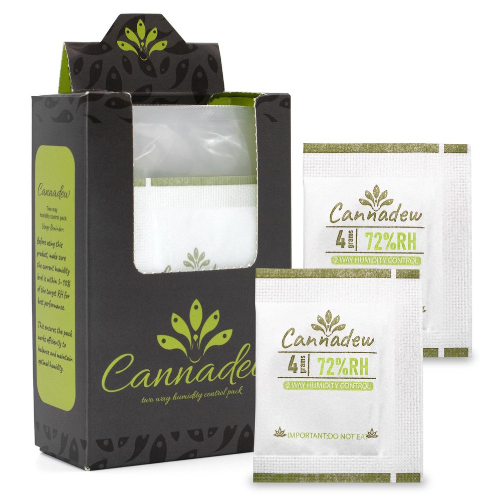 Cannadew 72% 4g (15pack) Humidity Packs Two-Way Humidity Control Pack - Moisture Absorbers & Hydration Packets for Curing and Storage