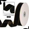 10 Yards Golden Edge Black Velvet Ribbon 1Inch for Christmas Tree, Black Velvet Christmas Ribbon for Gift Wrapping Crafts Bow Wreath Holiday Floral Bouquets Decorations view 2