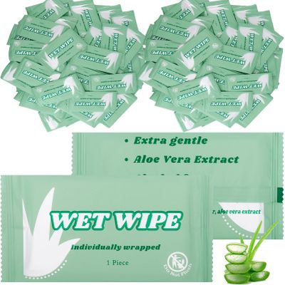 Cptoion 300pcs Body Wet Wipes, Individually Wrapped, Unscented