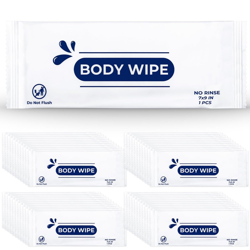Cptoion 200pcs Body Wet Wipes, Hand Wipe, Individually Wrapped