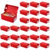 AHANDMAKER 24Pcs Mini Sneaker Boxes for Party Favors, Sports Theme Gift Case with Editable Label Small Sneaker Boxes for Wedding Holiday Birthday Party Candies Cookies Snacks, 4.7x2.5x2 Inch, Red view 1