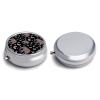 Mini Pill Organizer, Elephant Butterfly Round Compact Dispenser, Portable Holder for Fish Oil, Travel Pill Box Purse Use for Students view 3