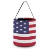 100% BLUE COLLAR Halloween Trick or Treat Bags Halloween Treating Baskets Sweet Bags Multipurpose Reusable Goody Buckets (American USA Flag) view 1