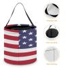 100% BLUE COLLAR Halloween Trick or Treat Bags Halloween Treating Baskets Sweet Bags Multipurpose Reusable Goody Buckets (American USA Flag) view 4