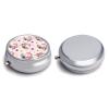 Round Pill Dispenser, Cute Pink Unicorns Mini Organizer Case, Metal Travel Holder for Medicine, Purse Pocket Container for Vacation Trips view 3