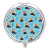 Portable Medicine Box, Red Panda Blue Round Pill Organizer, Compact Case for Fish Oil, Travel Pill Holder Purse Carry for Seniors view 1