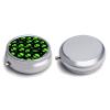 Round Pill Box, Space Alien Art Portable Travel Organizer, Metal Case with Mirror, Pocket Purse Container for Supplements view 3