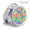 Travel Medicine Box, Rainbow Tie Dye Round Small Organizer, Metal Pill Case for Fish Oil, Portable Dispenser Purse Pocket for Commuters view 2