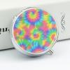 Travel Medicine Box, Rainbow Tie Dye Round Small Organizer, Metal Pill Case for Fish Oil, Portable Dispenser Purse Pocket for Commuters view 4