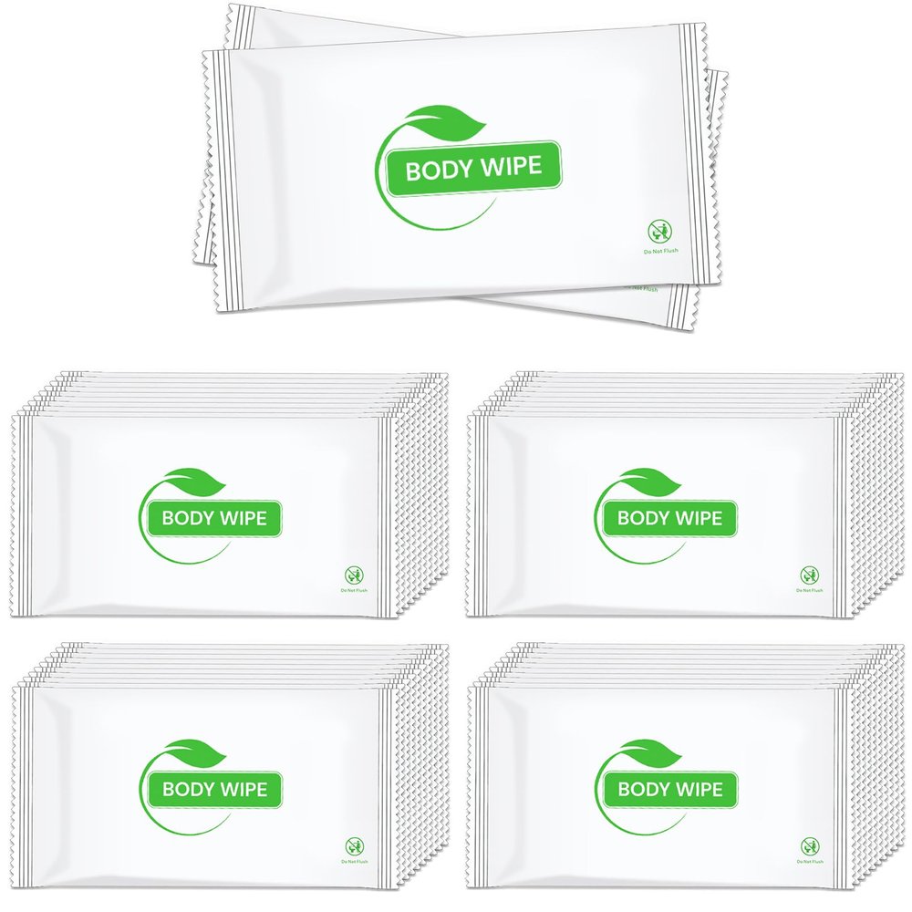 Cptoion 50 Pcs Body Wipes, Individually Wrapped, Large