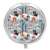 Portable Pill Organizer, Cute Snow Cat Round Cute Container, Mini Case for Vitamins, Travel Holder Purse Use for Women view 1