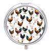 Portable Medicine Box, Cute Farm Animals Chicken Round Pill Organizer, Compact Case for Fish Oil, Travel Pill Holder Purse Carry for Seniors view 1