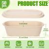 Acellegic 50 Pack 32 oz Disposable Meal Prep Containers with Lids Rectangle Paper Bowls with Lids Disposable Food Bowls Compostable Lunch Take out Food Containers for Salads, Leftovers view 2