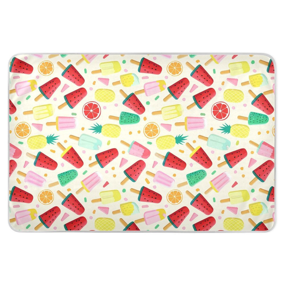 GOODOLD Washable Bed Pad for Incontinence 34" x 52" - Large Reusable Waterproof Mattress Protector with Non-Slip Back for Kids and Adults (Colorful Popsicles)