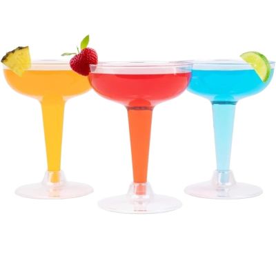Nikeg Disposable Plastic Martini Glasses 30PCS Clear Plastic Coupe Glasses Champagne Disposable Margarita