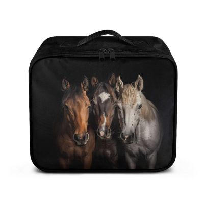 Rnyleeg Black First Aid Kit Bag Empty Horse Medical Kit for Home Empty First Responder Bag Compact Lightweight Travel First Aid Pouch for Men