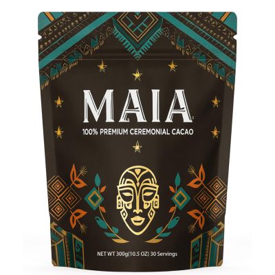 Maia Ceremonial Cacao, with Flavanol, nattokinase, Theobromine, Magnesium and Natural Flavonoids Blend, Supports Circulation, Arterial Health & Cardiovascular Wellness Zero Sugar 100% Pure and Natural