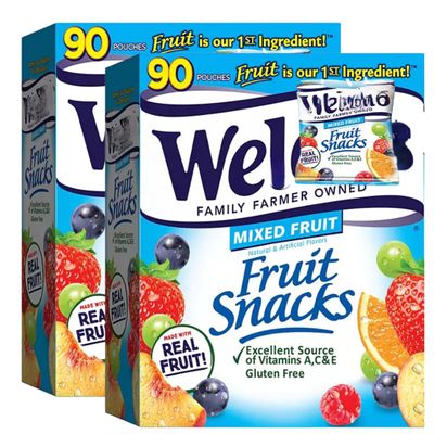 Fruit Snacks, Individual Snack Packs, 90 Count, 0.8 Ounce Portions (2 Pack)