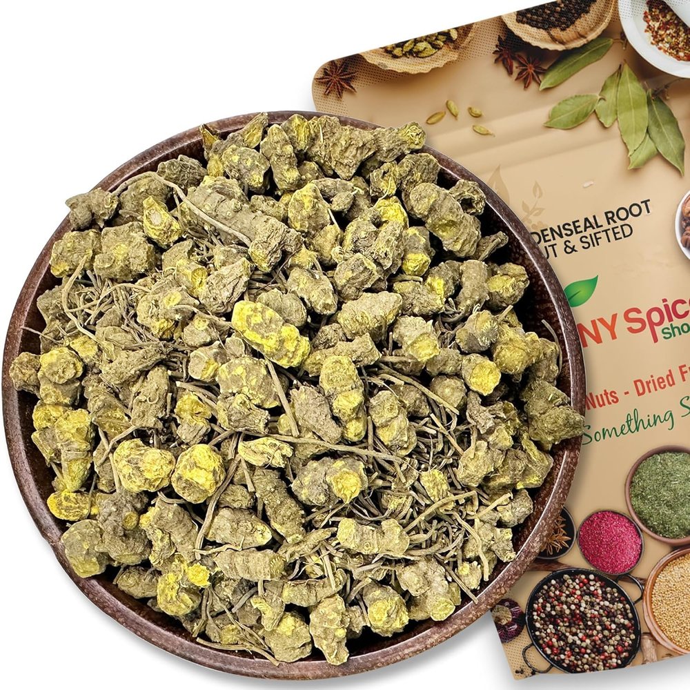 NY Spice Shop Goldenseal Root Herb Cut & Sifted - 4 Ounce Hydrastis Canadensis - Natural Cut & Sifted Herbal Supplement Wild Crafted Goldenseal - Sourced from Golden Seal Root