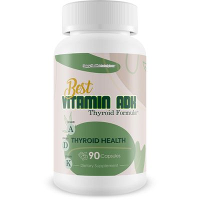 Best Vitamin ADK Thyroid Formula - Improved Formula With Vitamin A, D, K, E, C, B, Iron, Magnesium, Copper & More! - Our Best ADK Thyroid Vitamin Supplement - Our Best Thyroid Support For Men & Women