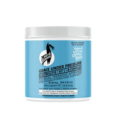 Herb Llama Grace Under Pressure Pink Himalayan Salt Electrolyte Hydration with VIT. C & Full B-Complex, Sugar-Free, Yale clinician curated for Energy, Focus & Recovery 60 Servings, Made in the USA