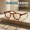 2SeeLife Tortoise Round Premium Clear Frame Reading Glasses Solid & Sturdy Frame Blue Light Retro Readers for Men & Women with Spring Hinges & Scratch-Resistant Lenses, Strength 2.50 view 2