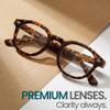 2SeeLife Tortoise Round Premium Clear Frame Reading Glasses Solid & Sturdy Frame Blue Light Retro Readers for Men & Women with Spring Hinges & Scratch-Resistant Lenses, Strength 2.50 view 4