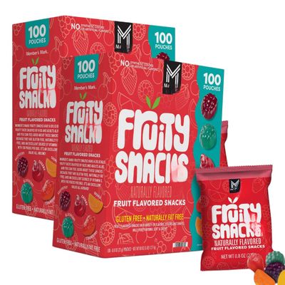 Fruity Snacks, Assorted Fruit Flavored, 0.8 oz Packets, 100 Count Pack (2 Pack)