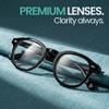 2SeeLife Black Round Premium Clear Frame Reading Glasses Solid & Sturdy Frame Blue Light Retro Readers for Men & Women with Spring Hinges & Scratch-Resistant Lenses, Strength 1.50 view 4