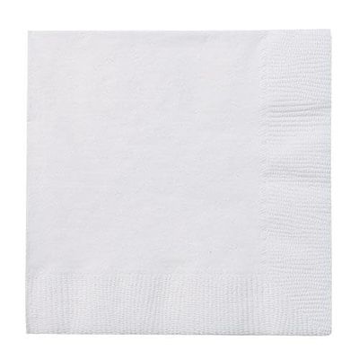 2 Ply White Beverage Paper Napkins Disposable, Soft and Absorbent Napkins for Parties, Events, Catering, Lunches, and Everyday Use (48)