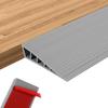 0.6" Rise Threshold Ramps for Doorways 40'' L Floor Transition Strip Self-Adhesive 3/5" Rise Ramps for Wheelchairs for Home, Rubber Door-Threshold for Home Steps (Grey)
