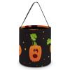 100% BLUE COLLAR Halloween Trick or Treat Bags Halloween Treating Baskets Sweet Bags Multipurpose Reusable Goody Buckets (Pumpkin Black) view 1