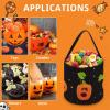 100% BLUE COLLAR Halloween Trick or Treat Bags Halloween Treating Baskets Sweet Bags Multipurpose Reusable Goody Buckets (Pumpkin Black) view 3
