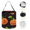 100% BLUE COLLAR Halloween Trick or Treat Bags Halloween Treating Baskets Sweet Bags Multipurpose Reusable Goody Buckets (Pumpkin Black) view 4