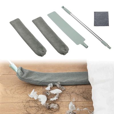 2025 Upgrade - Flexible Gap Dusting Wand | Extendible Microfiber Duster for Ceiling, Under Furniture | Washable with Extra Replacement Head & Bonus Free Extra Microfiber Cloth - Blue, 1 Pack