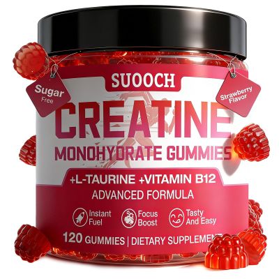 Creatine Gummies for Women 5000MG Creatine Gummies Strawberry Flavor Creatine Creatine Supplement for Enhanced Muscle Growth, Energy Boost - with L-Taurine, Sugar Free, Vegan,120 Count