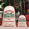 Personalized Christmas Santa SackReindeer Express Overnight Service Gift Bag-Extra Large Custom Canvas Present SackReusable Holiday Gift Bag for Kids, Family, Holiday Party&Christmas Morning 3xR1tv view 4