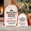Custom Canvas Santa Sack North Pole Air Mail Service Personalized Christmas Bag Extra Large Reusable Holiday Gift Sack Perfect for Kids, Adults, Family, Holiday Dcor and Gift Giving HLdc1A view 3