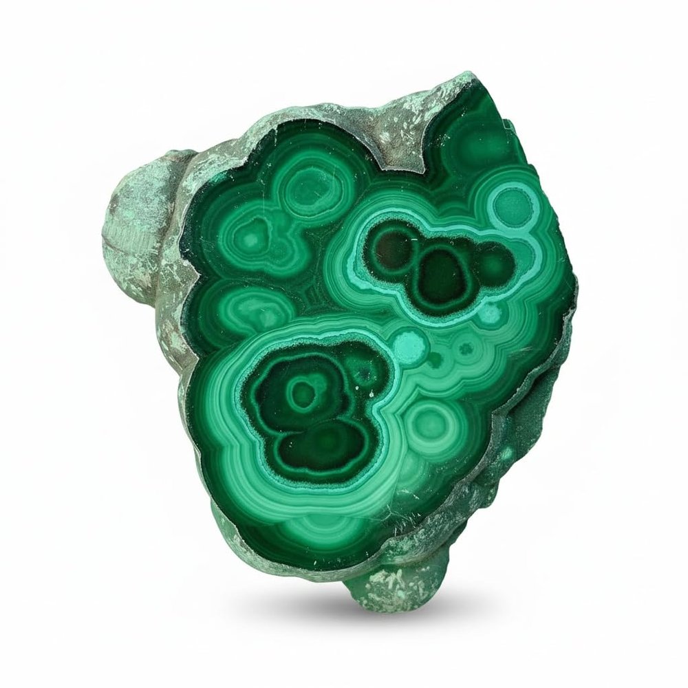 0.33-0.66 lb Natural Malachite Slabs - Premium Polished Crystal Slices for Home & Office Decor - Unique Raw-Edged Healing Stones 2-4 inch (0.33-0.44 lb)